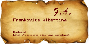 Frankovits Albertina névjegykártya